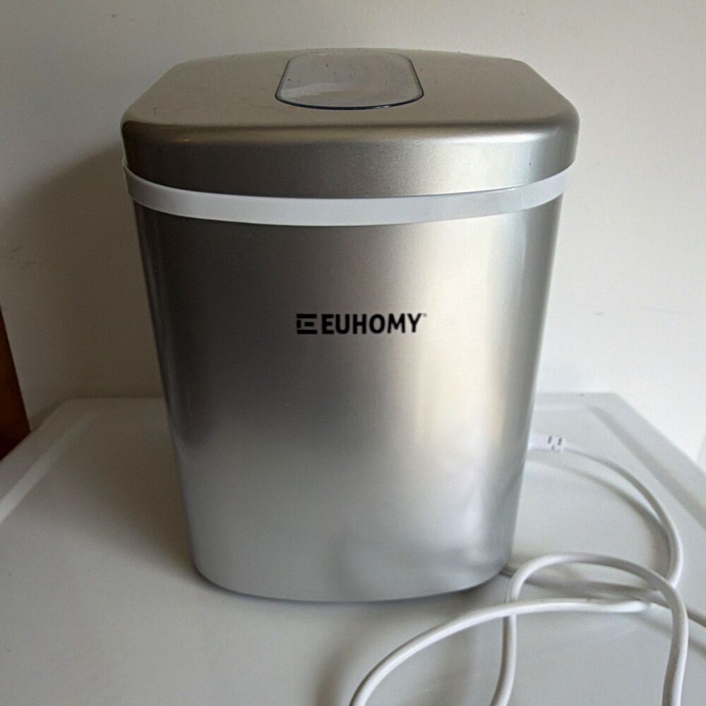 EUHOMY IM-12AS Countertop Portable Ice Maker, Silver Finish